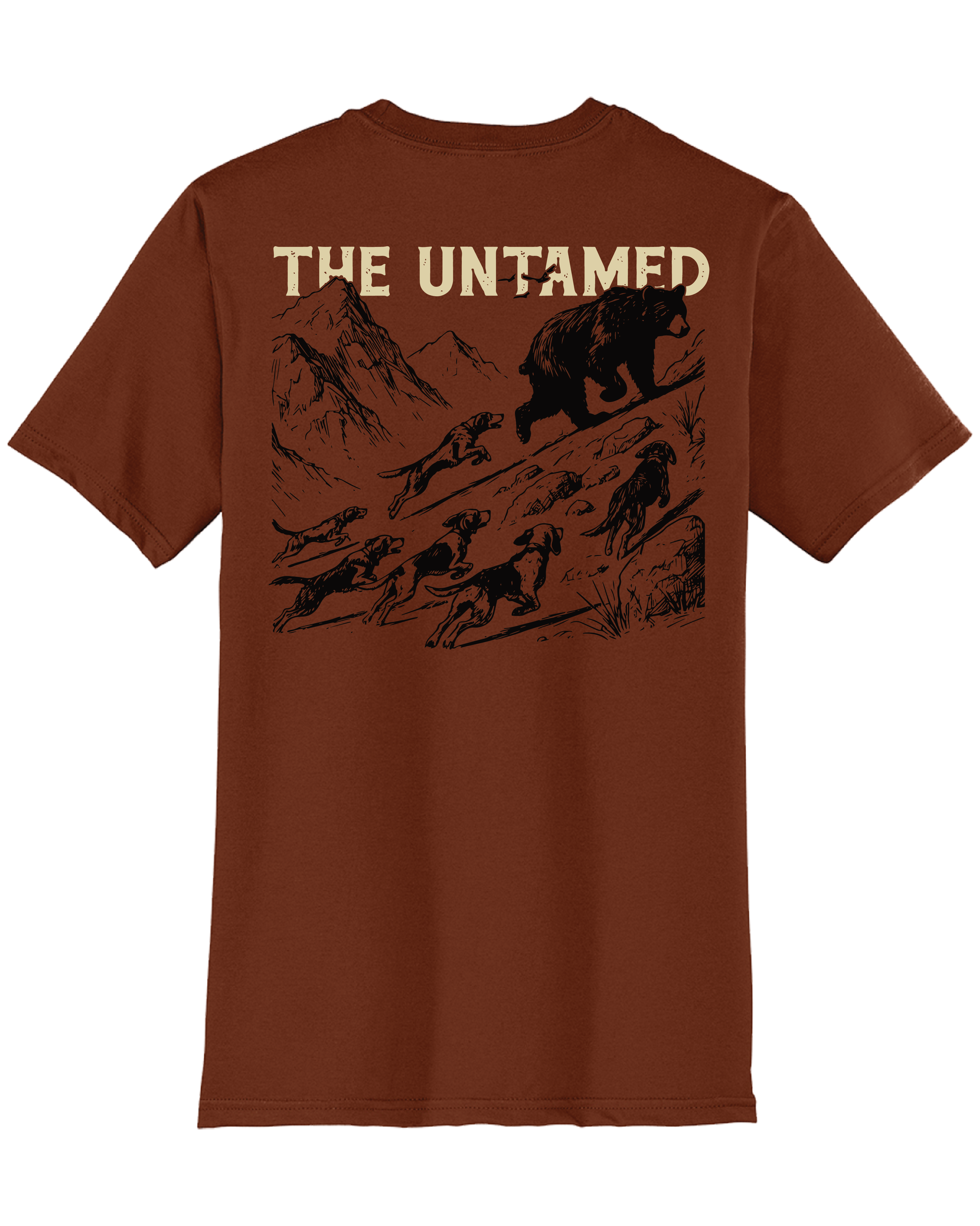 Black Bear With Hounds T-Shirt