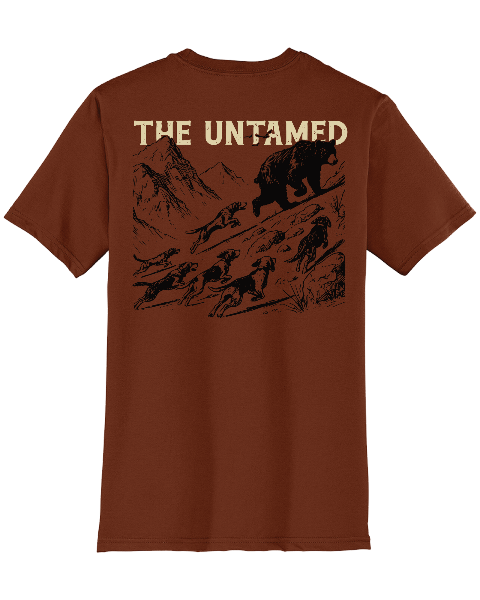 Black Bear With Hounds T-Shirt